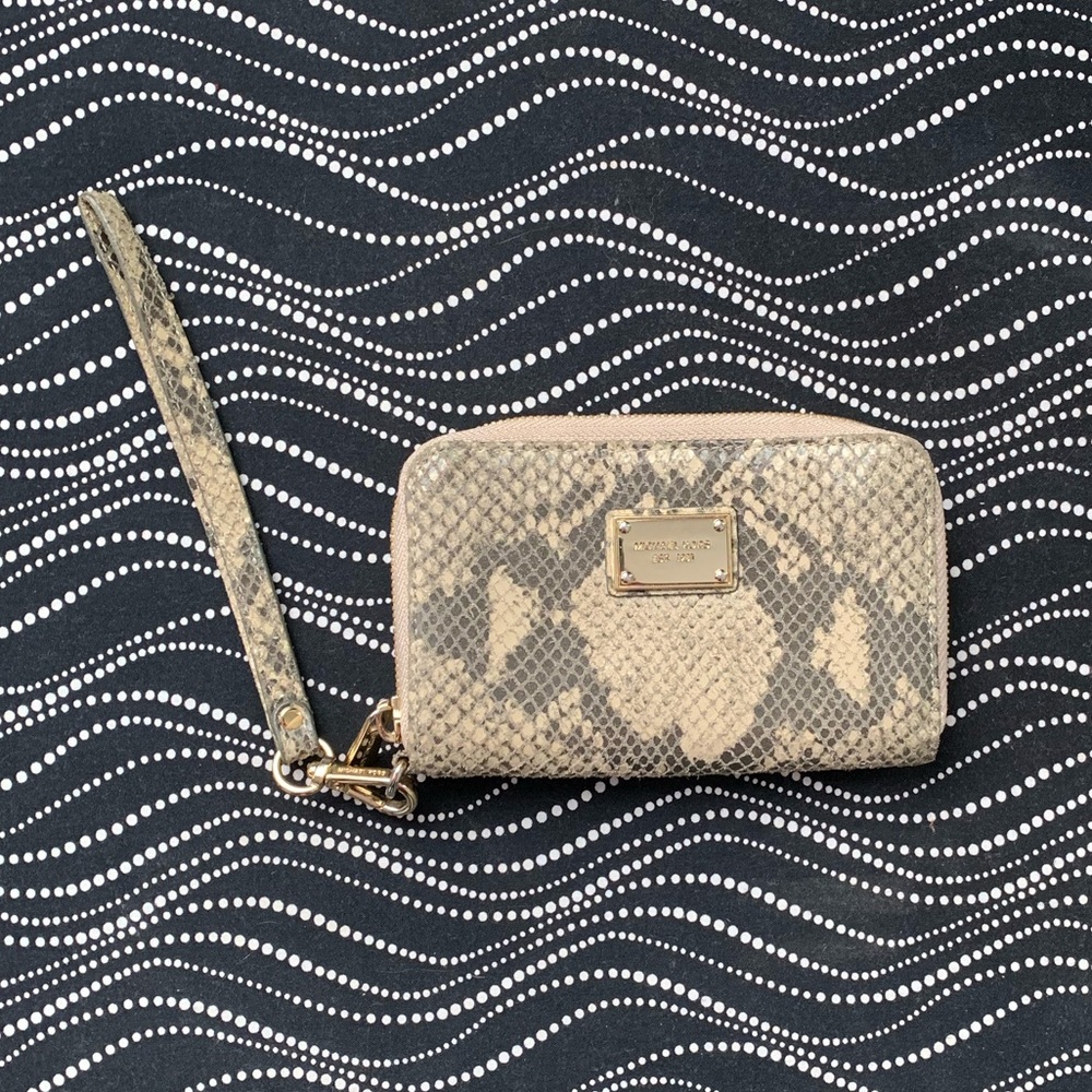Michael Kors Snakeskin Print Wristlet
